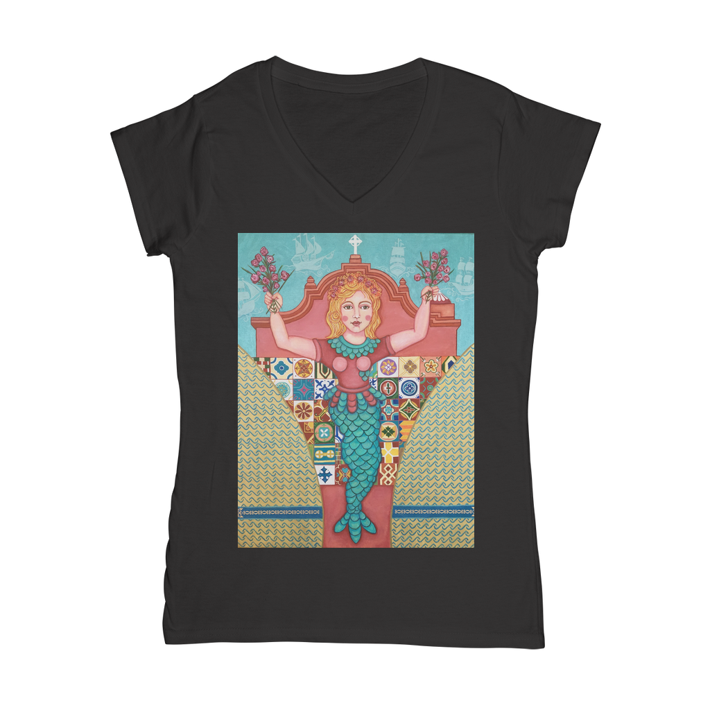 PUERTO RICO MERMAID Classic Women's V-Neck T-Shirt