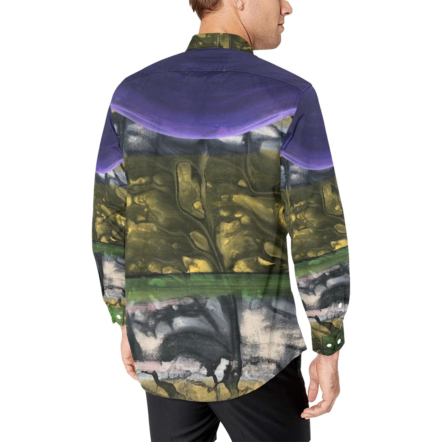 Paisaje Submarino II - Men's All Over Print Long Sleeve Shirt(Model T61)