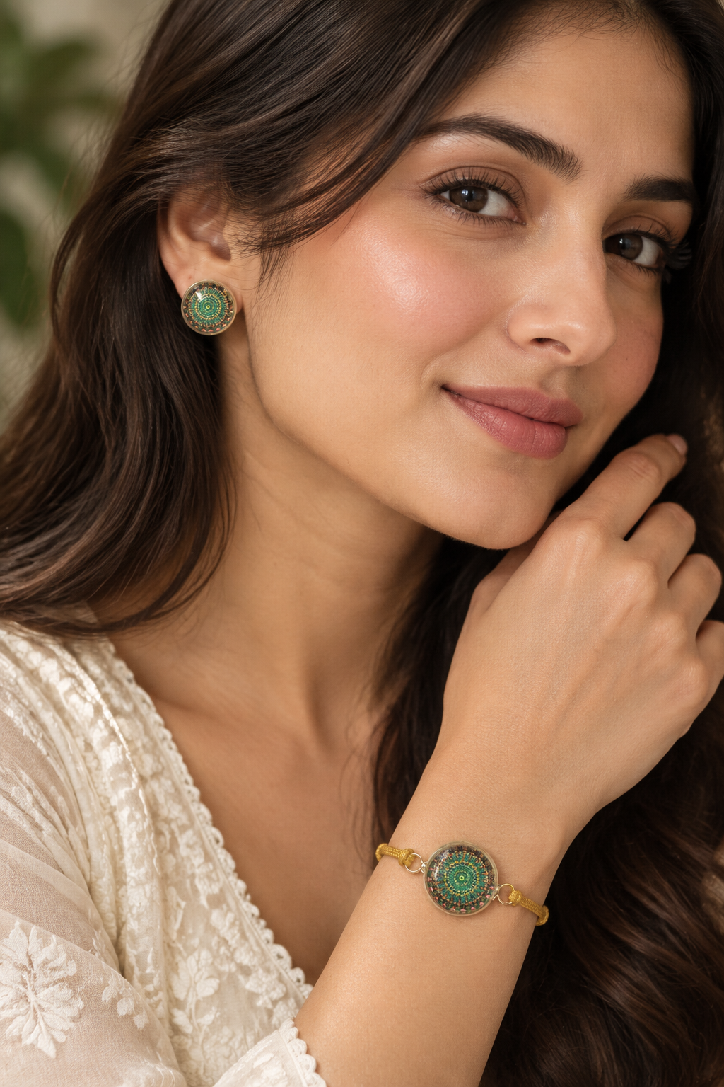 Mandala bracelet and earrings