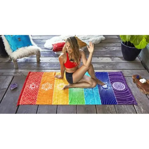 Rainbow Chakra Yoga Blanket