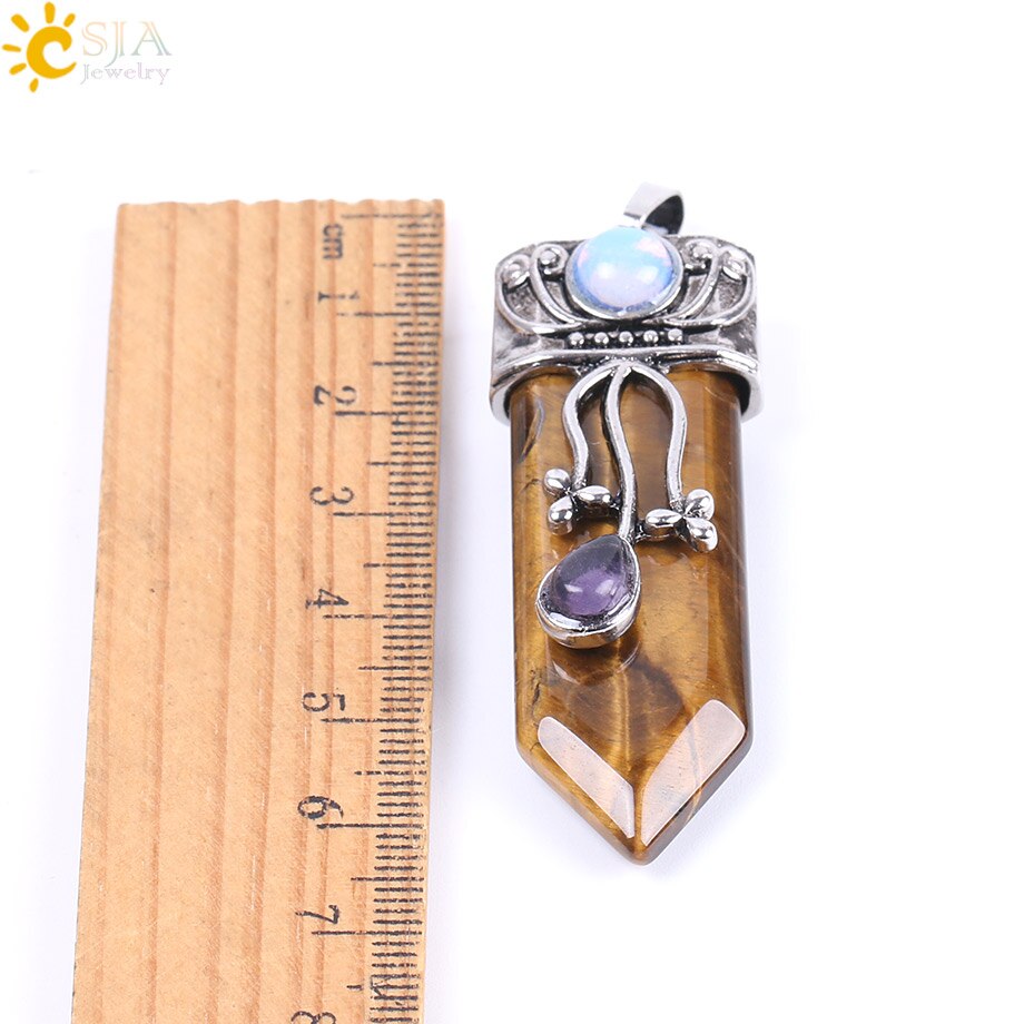 Natural Gem Stone Sword Pendants