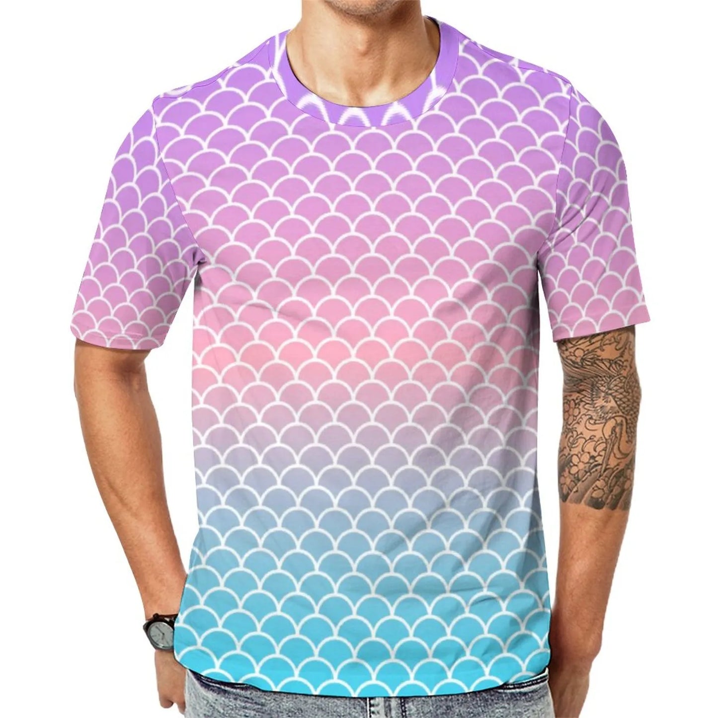 Male Sea Mermaid Scales T-Shirt