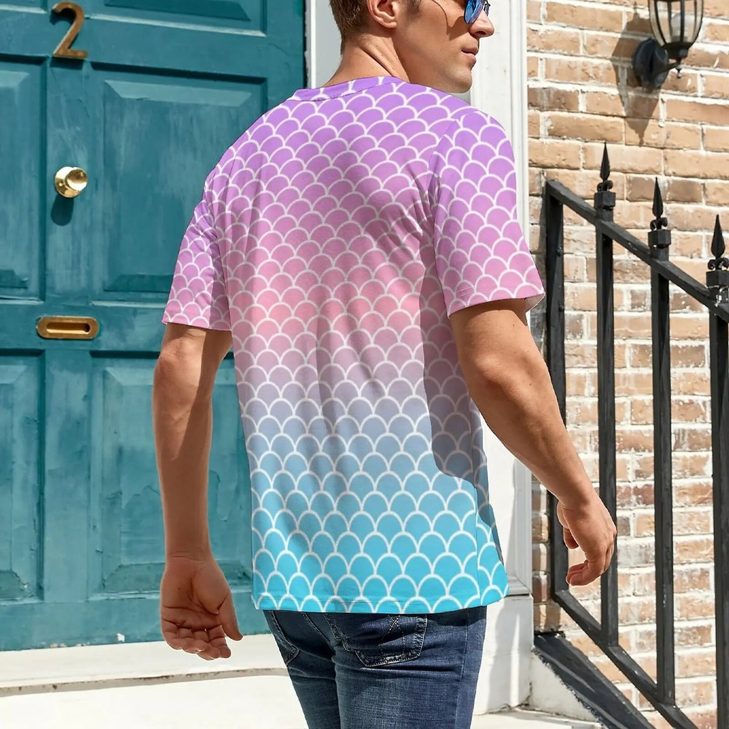 Male Sea Mermaid Scales T-Shirt