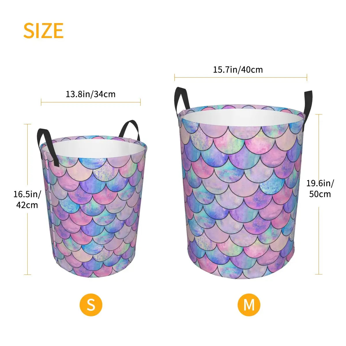 Mermaid Scales Folding Clothing Bucket