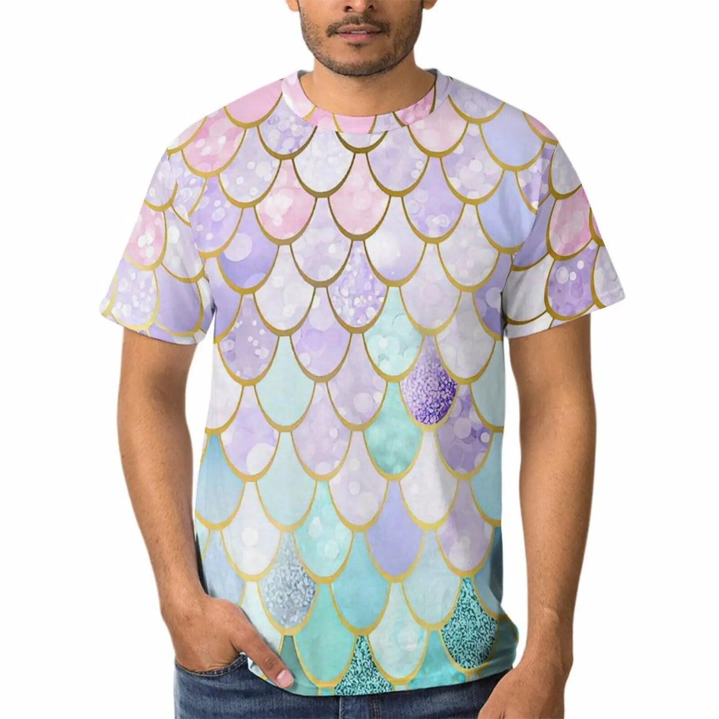 Male Sea Mermaid Scales T-Shirt