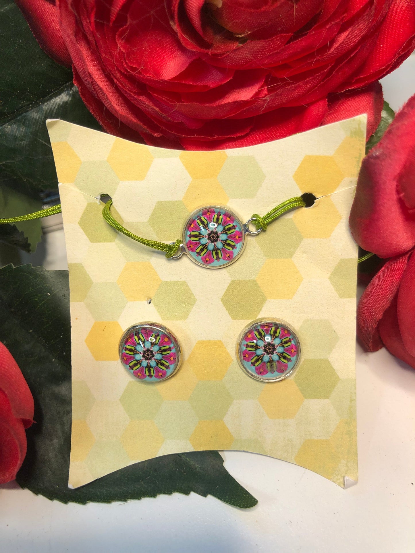 Mandala bracelet and earrings