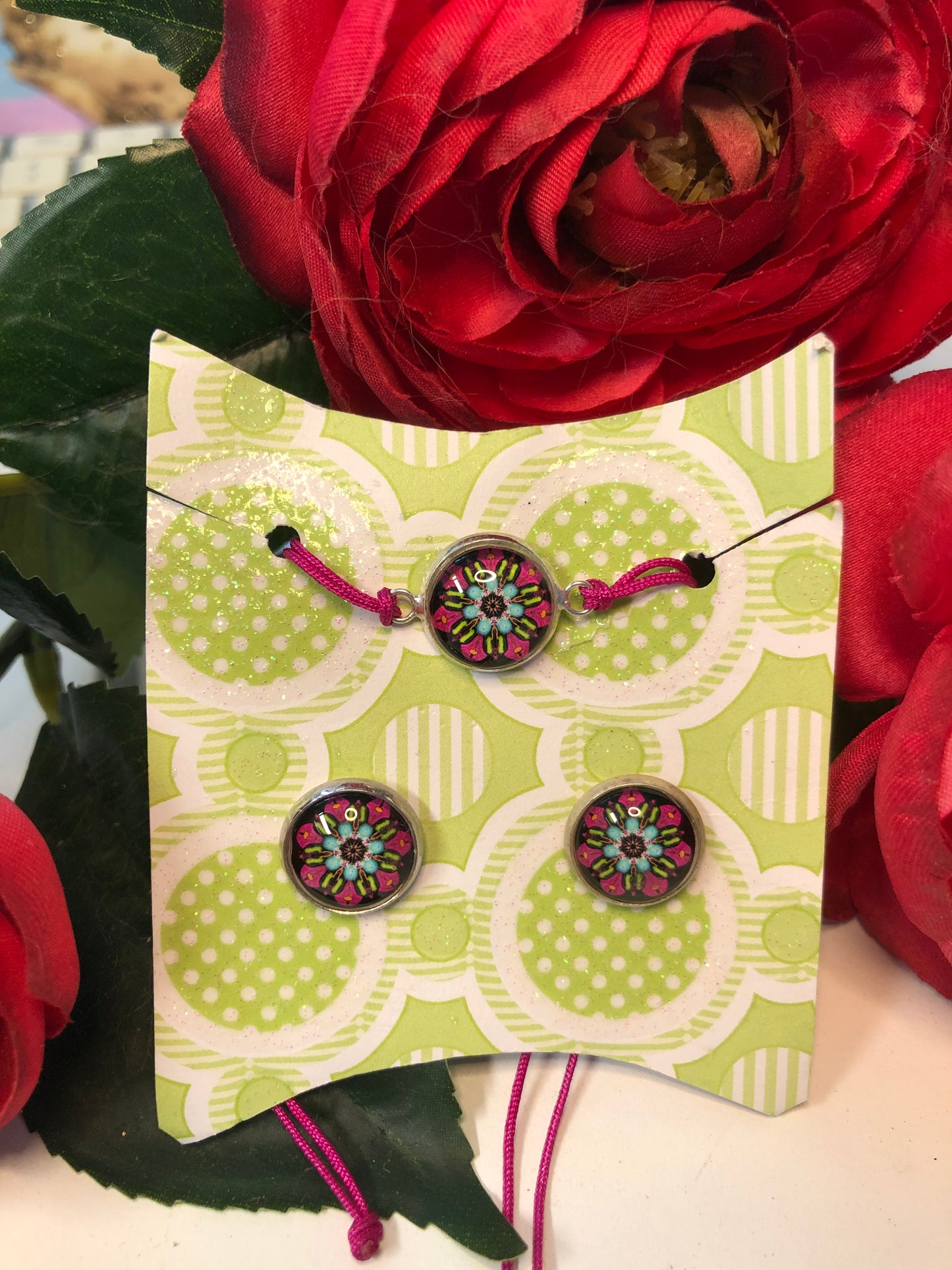 Mandala bracelet and earrings