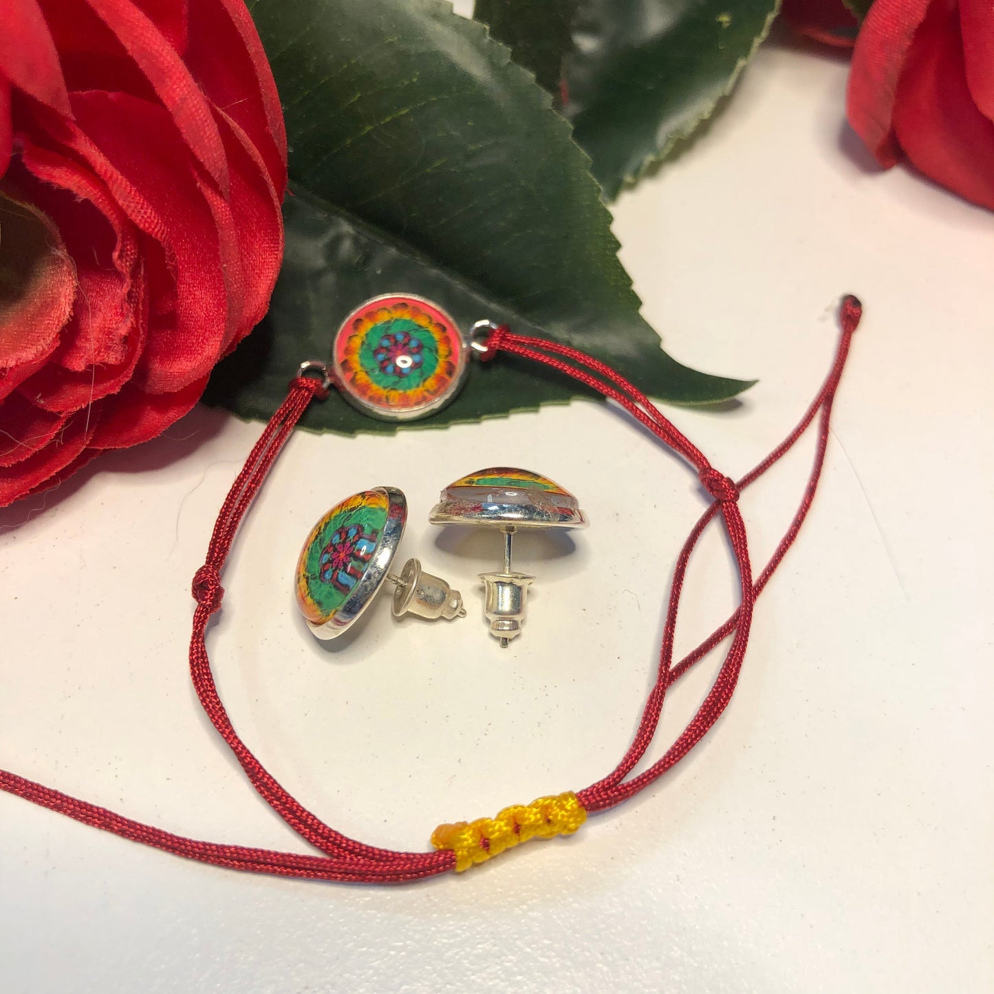 Mandala bracelet and earrings