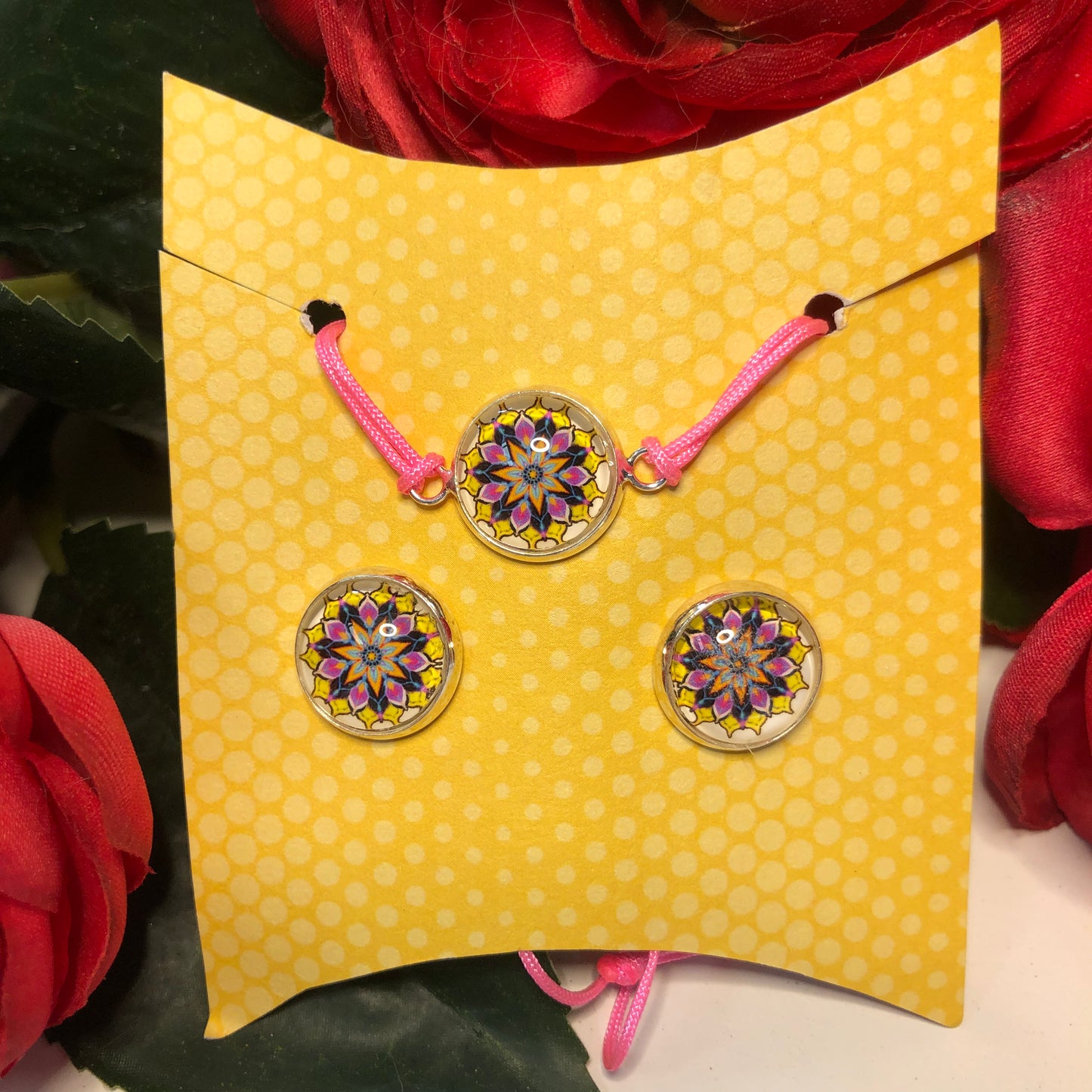 Mandala bracelet and earrings