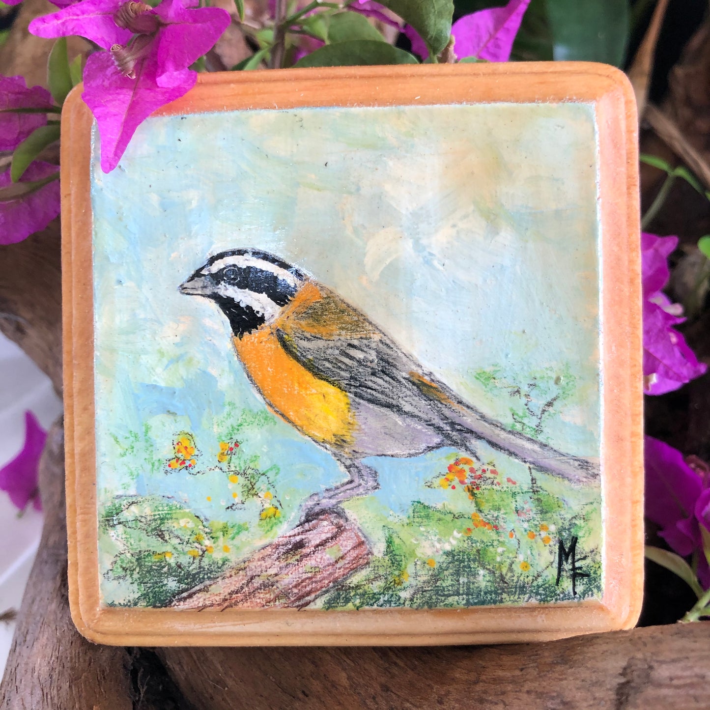 Artesanía - Pájaro "Reinita Azul"