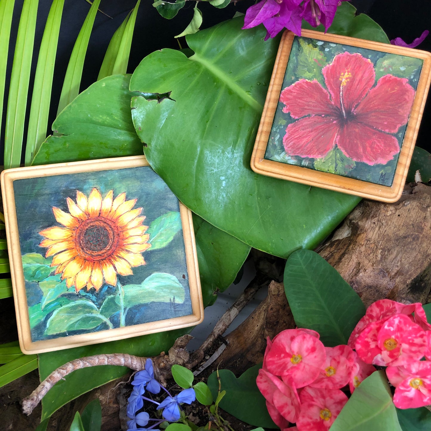 Artesanía - Flor de maga roja 2