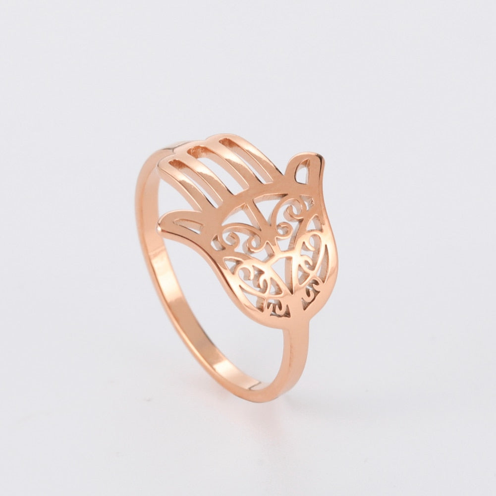 Stainless Steel Hamsa Ring