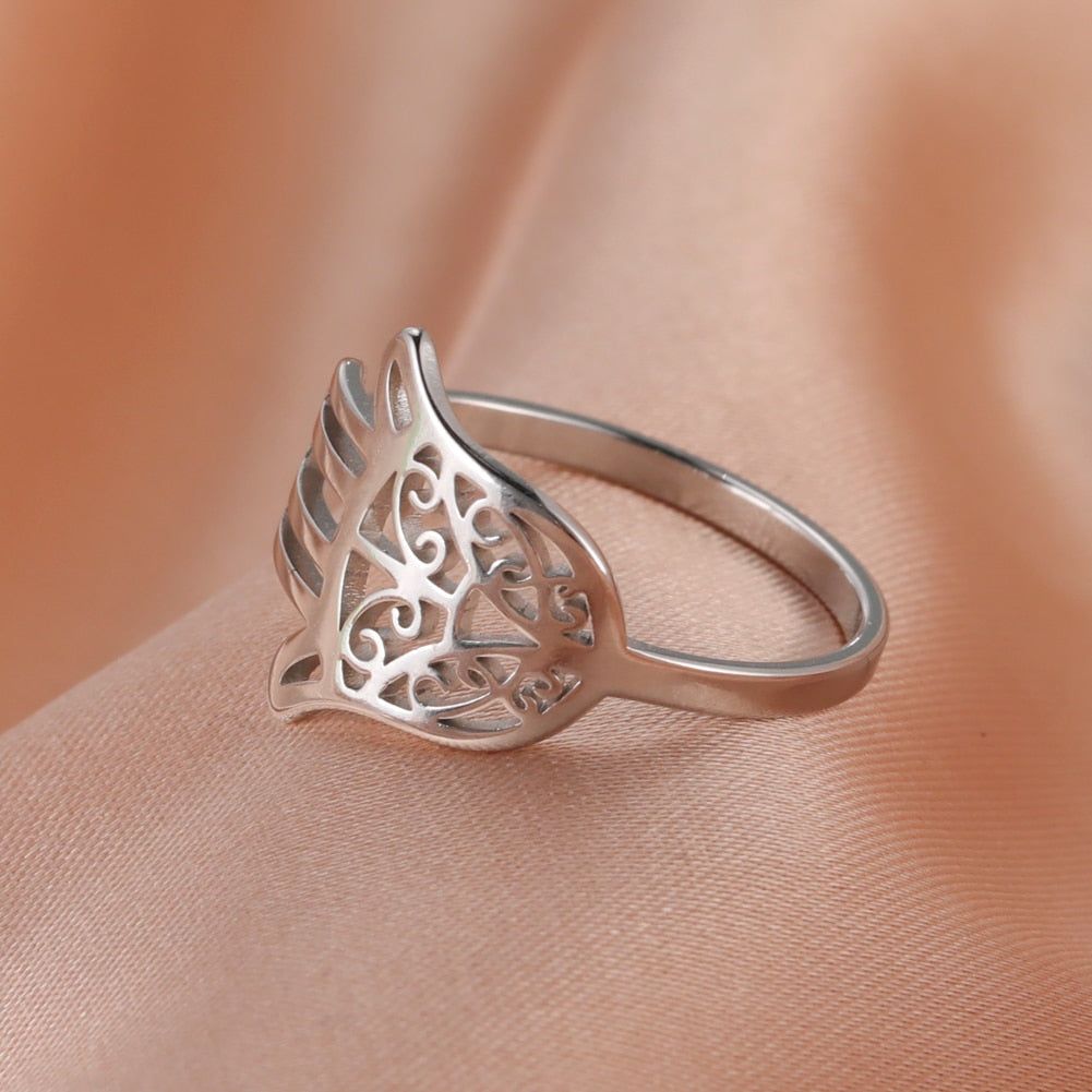 Stainless Steel Hamsa Ring