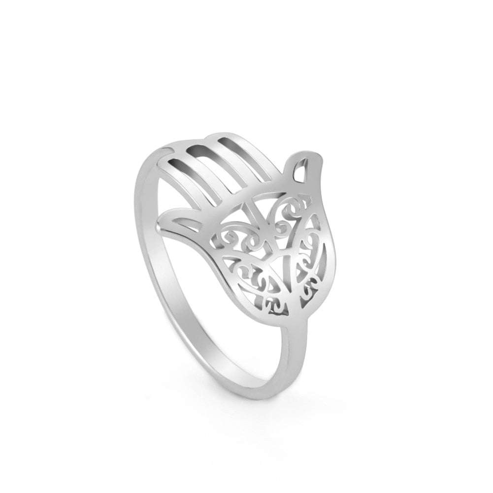 Stainless Steel Hamsa Ring