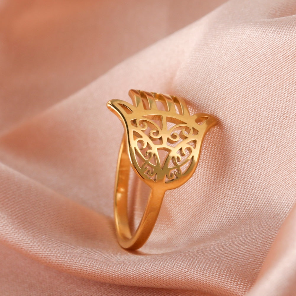 Stainless Steel Hamsa Ring