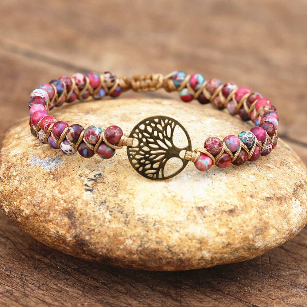 Boho Double Layer Natural Stone Jasper Bracelets