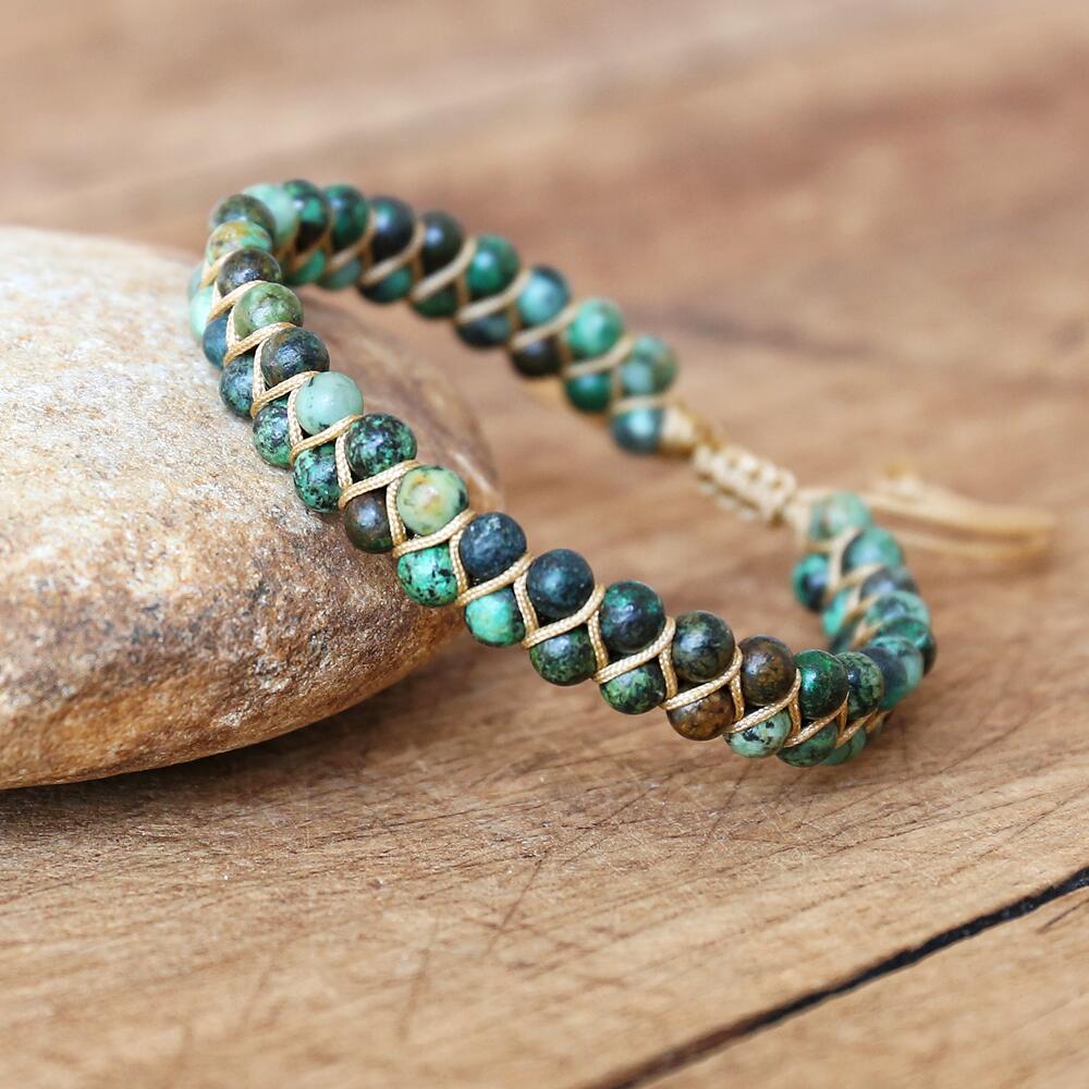 Boho Double Layer Natural Stone Jasper Bracelets