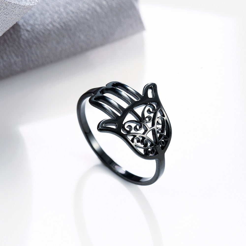 Stainless Steel Hamsa Ring
