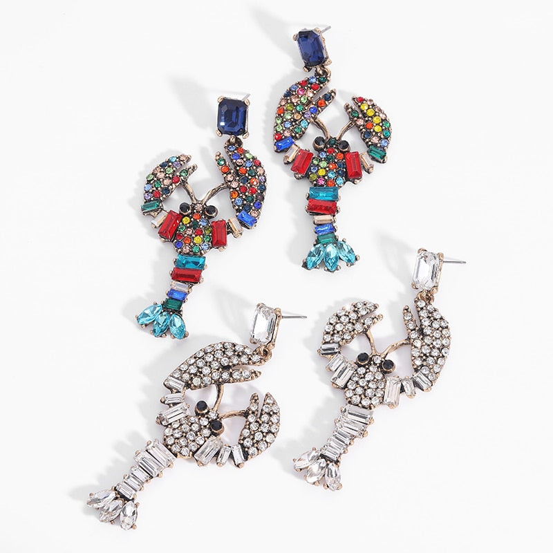 Lobster Crystal Earrings
