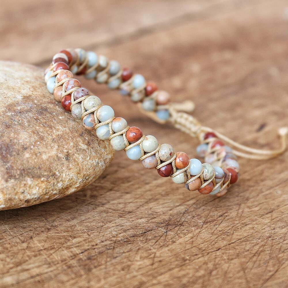 Boho Double Layer Natural Stone Jasper Bracelets