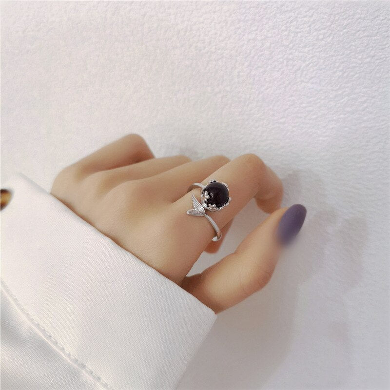Mermaid Tail Colorful Crystal Rings