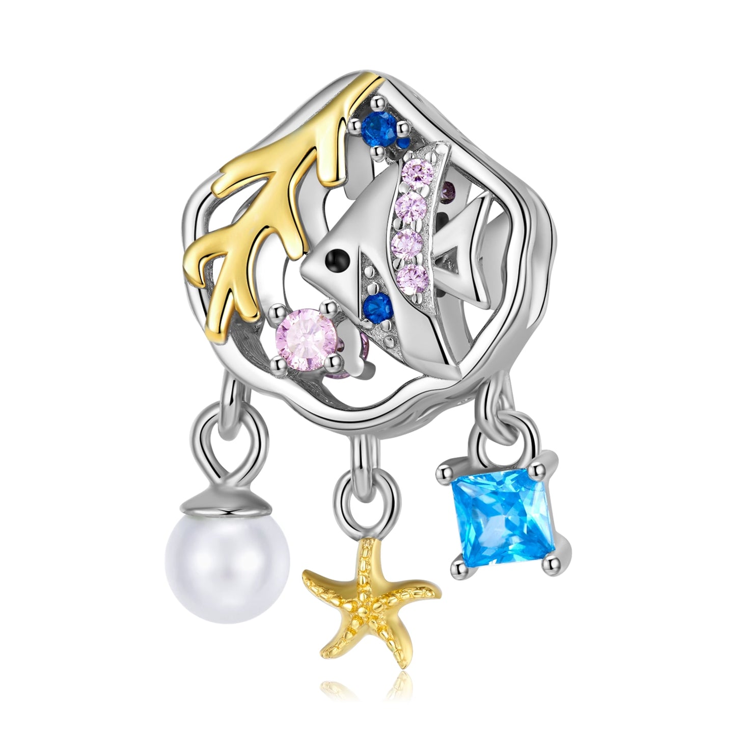 925 Sterling Silver Blue Sea World Mermaid