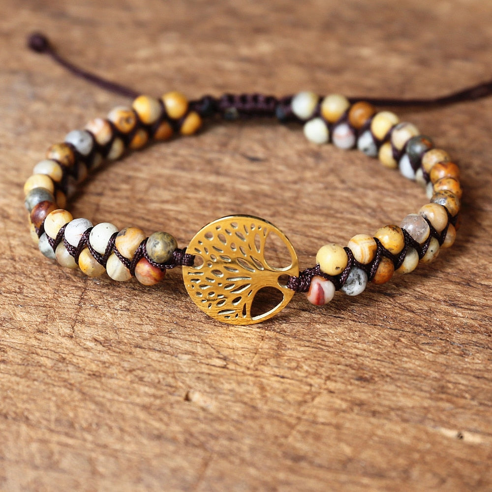 Boho Double Layer Natural Stone Jasper Bracelets