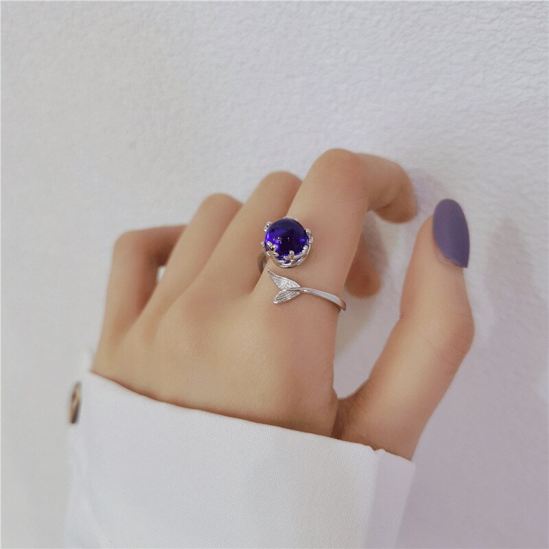 Mermaid Tail Colorful Crystal Rings
