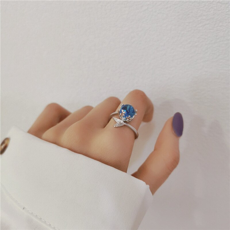 Mermaid Tail Colorful Crystal Rings