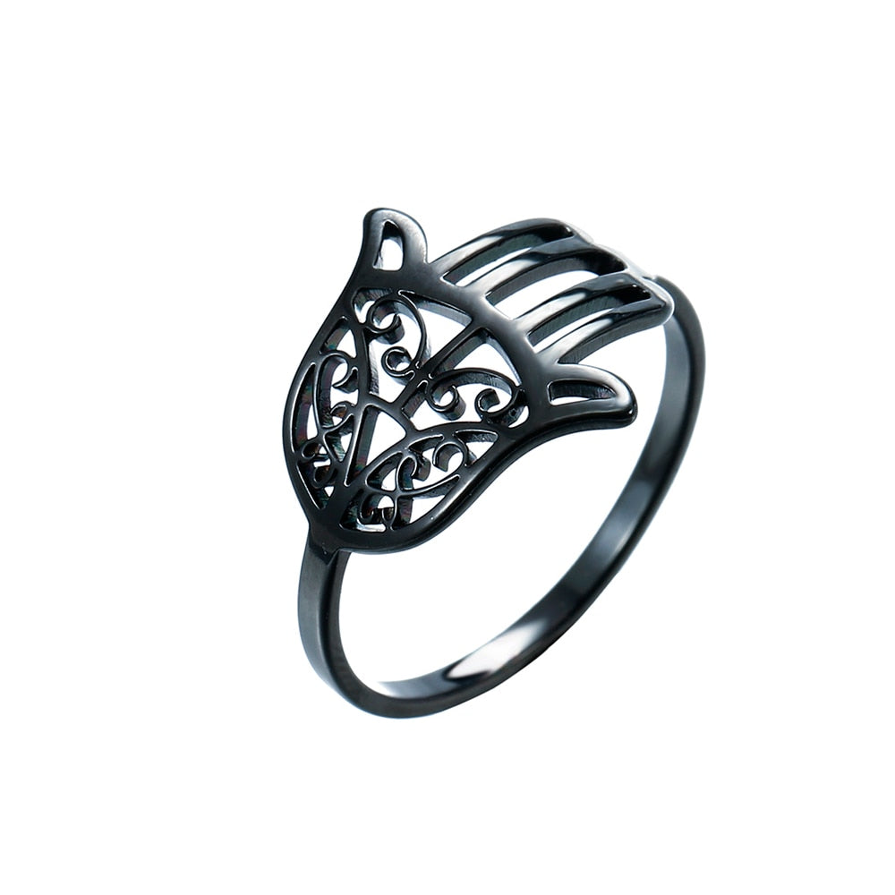 Stainless Steel Hamsa Ring