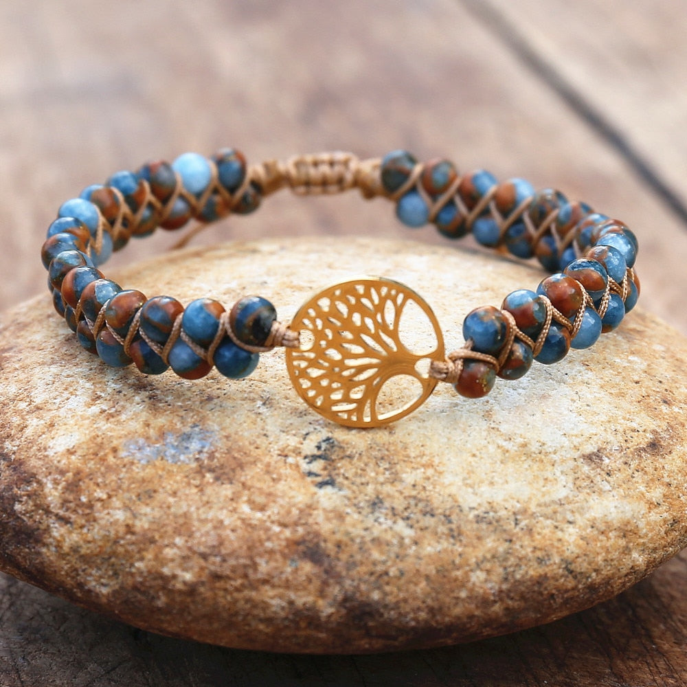 Boho Double Layer Natural Stone Jasper Bracelets