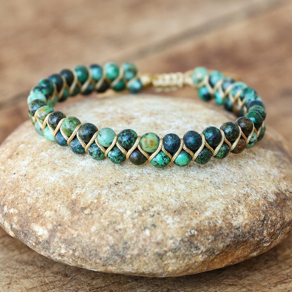 Boho Double Layer Natural Stone Jasper Bracelets