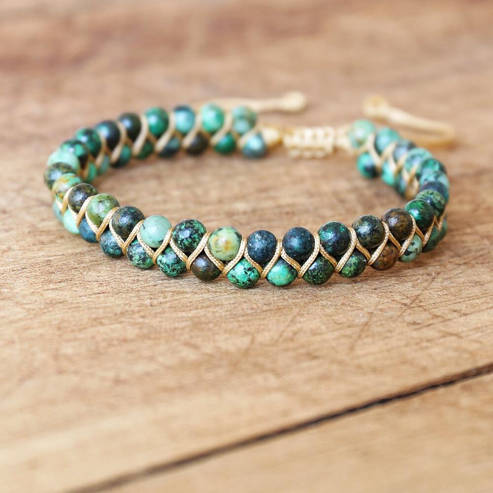 Boho Double Layer Natural Stone Jasper Bracelets