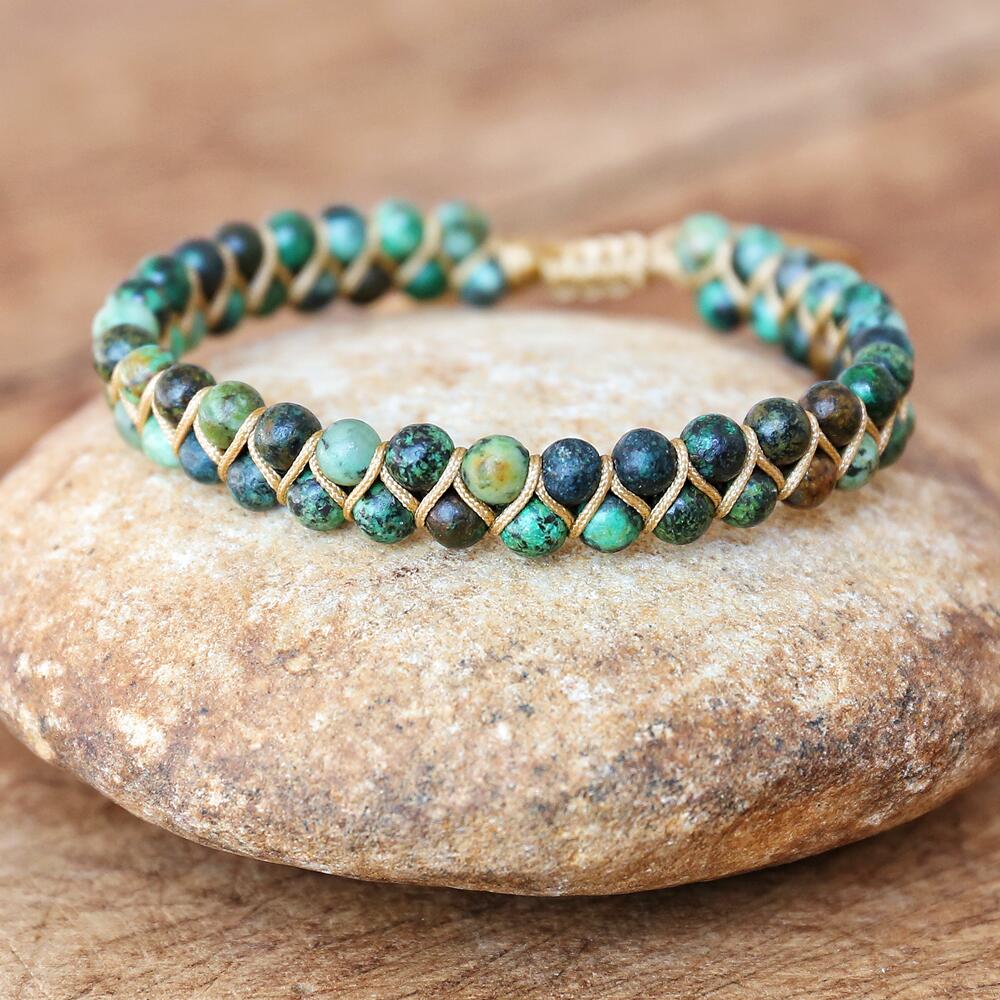 Boho Double Layer Natural Stone Jasper Bracelets