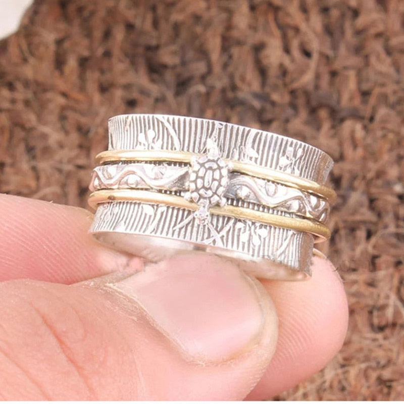 Vintage Turtle Spinner Ring