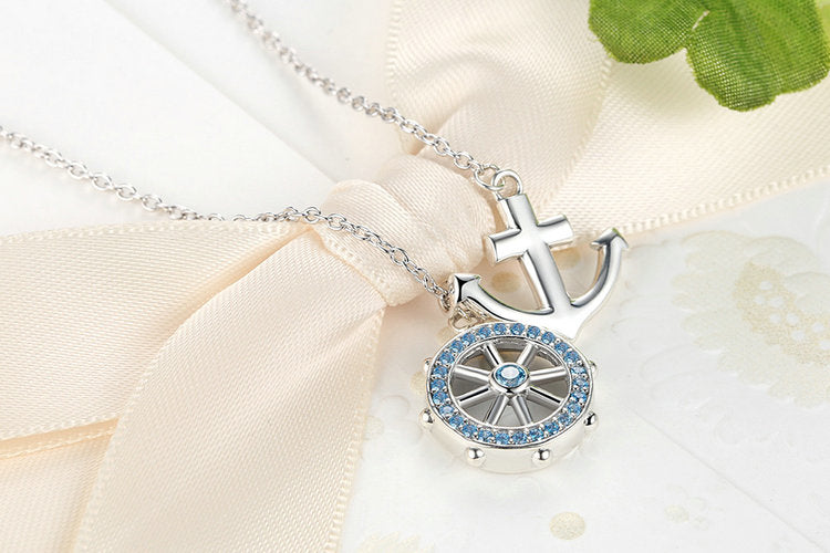 Sterling Silver 925 Anchor & Rudder Pendants & Necklaces