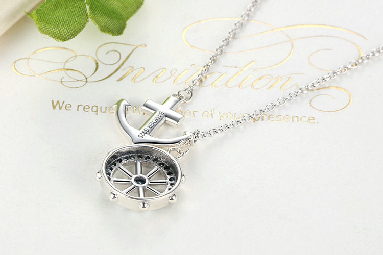 Sterling Silver 925 Anchor & Rudder Pendants & Necklaces