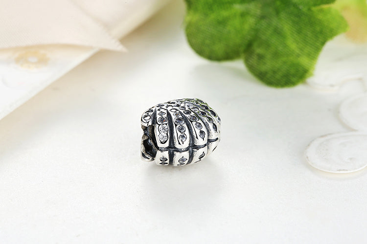 925 Sterling Silver Shell Crystals Charm