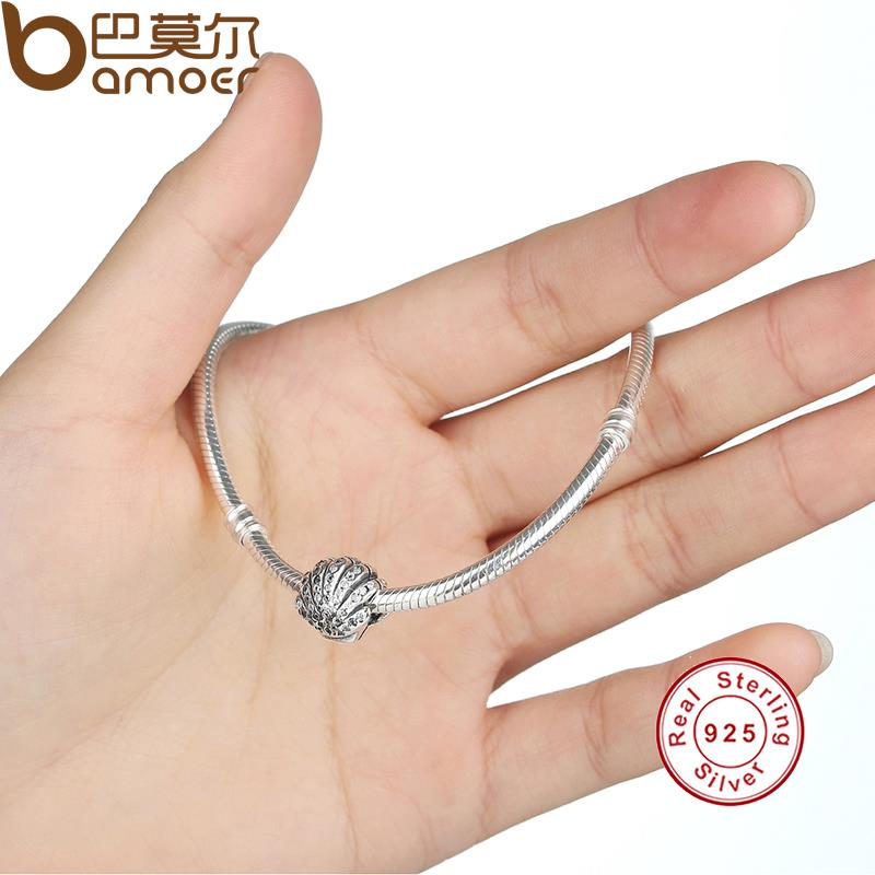 925 Sterling Silver Shell Crystals Charm