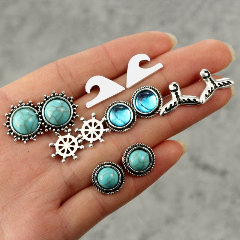 Sea Earring Jewelry 6 pairs