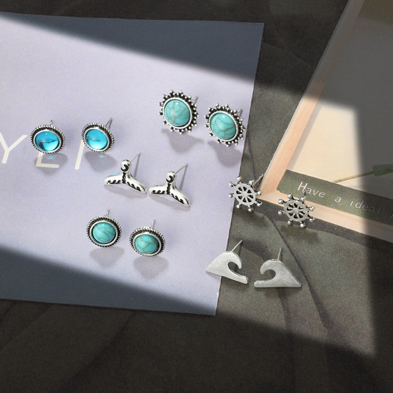 Sea Earring Jewelry 6 pairs