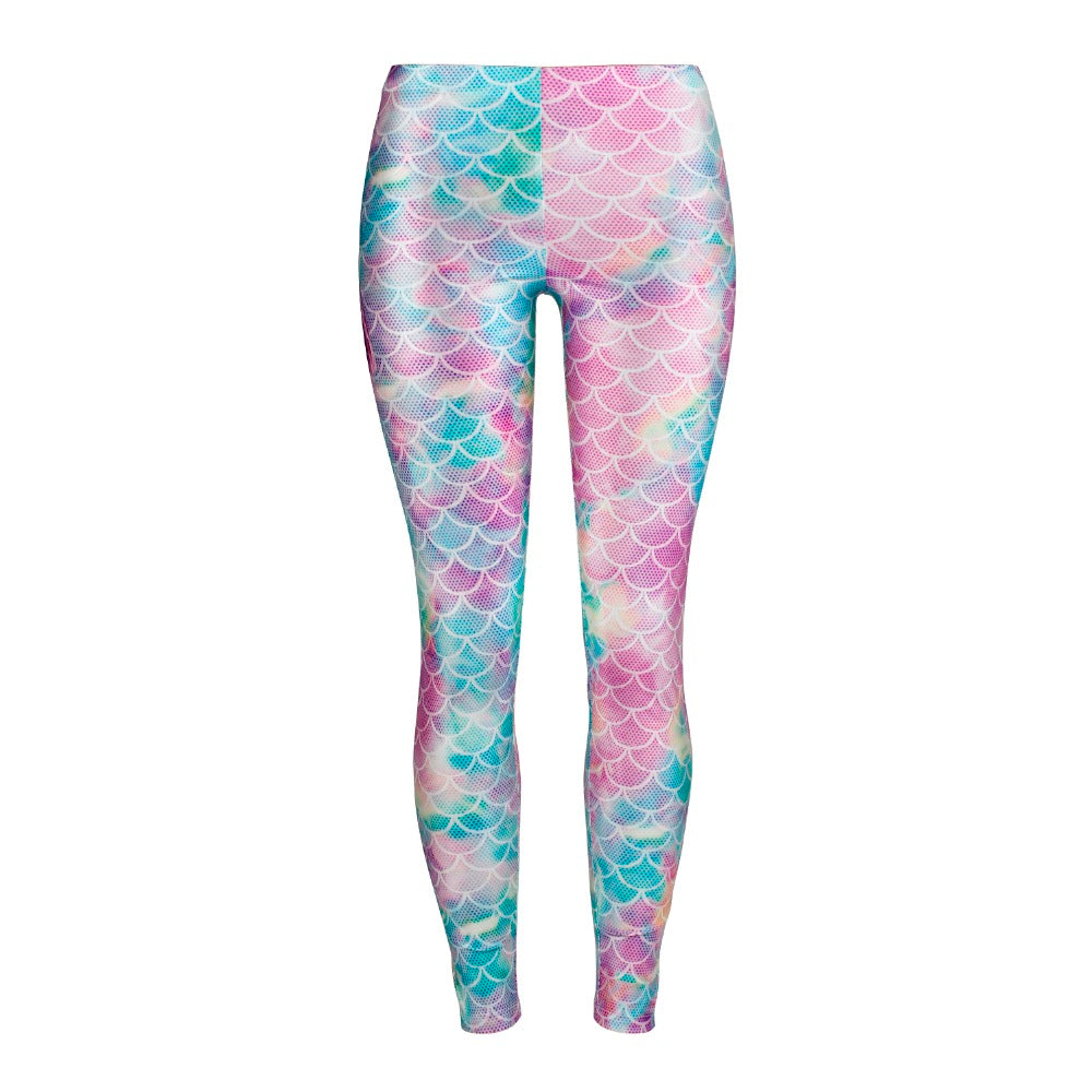 Mermaid Gradient Pink Scales Leggins