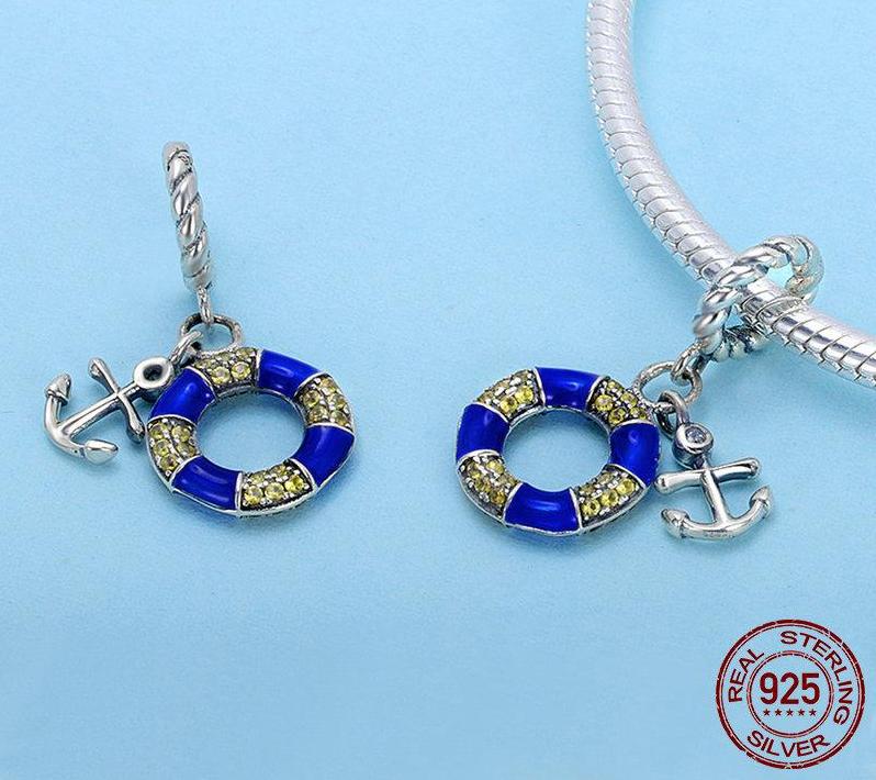 925 Sterling Silver Anchor & Voyage Charm