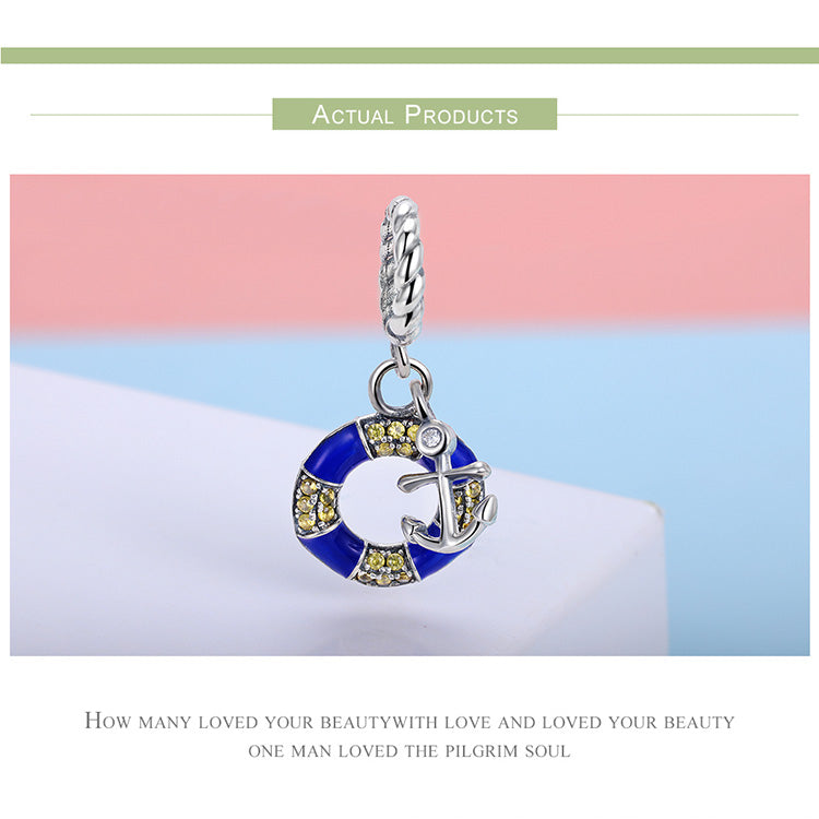 925 Sterling Silver Anchor & Voyage Charm