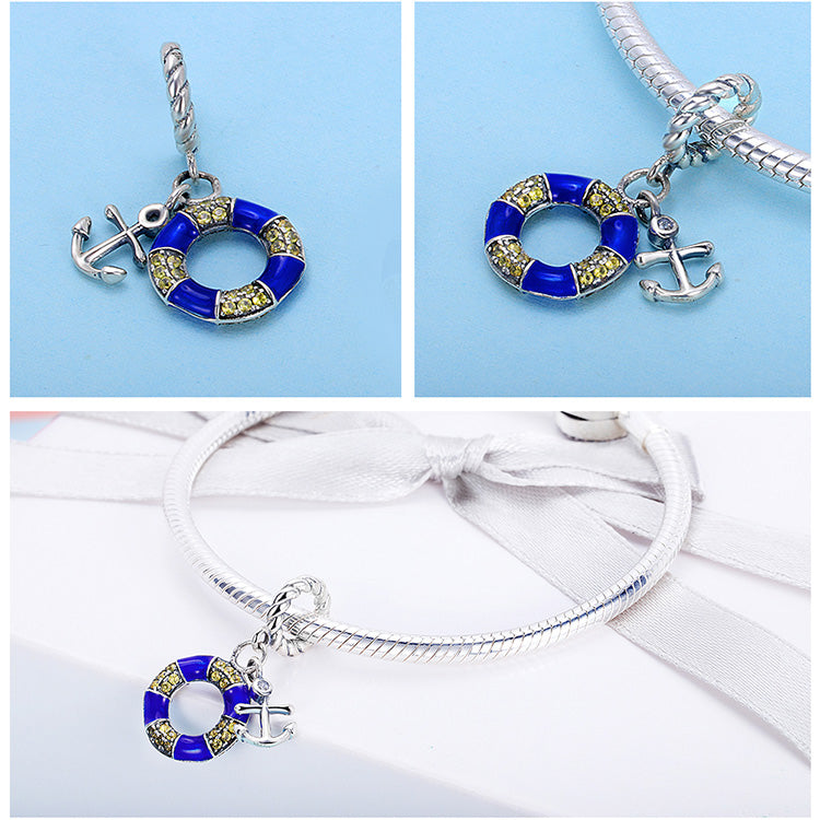 925 Sterling Silver Anchor & Voyage Charm