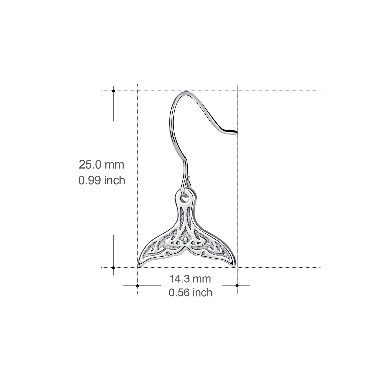 925 sterling silver mermaid tail earrings