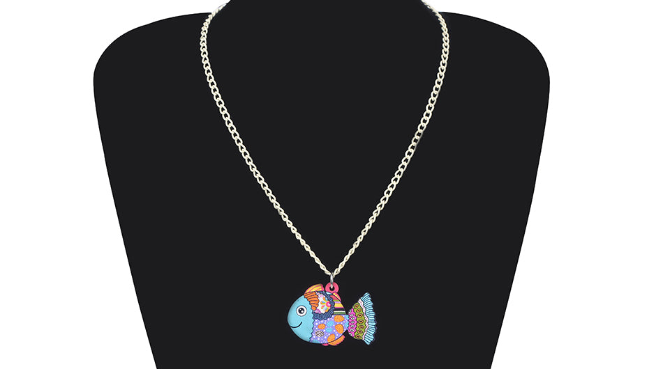 Acrylic Floral Fish Necklace