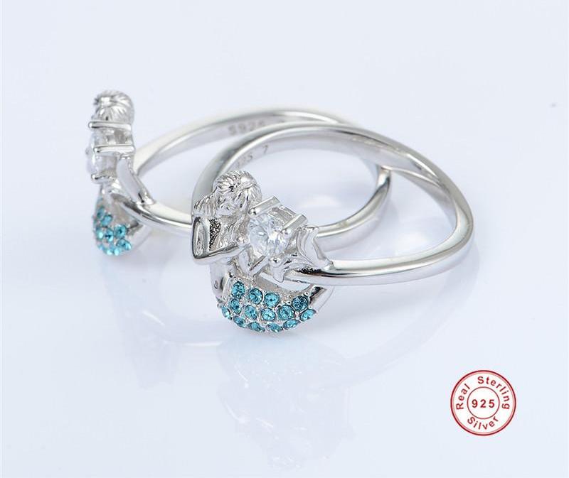 925 Sterling Silver Mermaid Love Ring