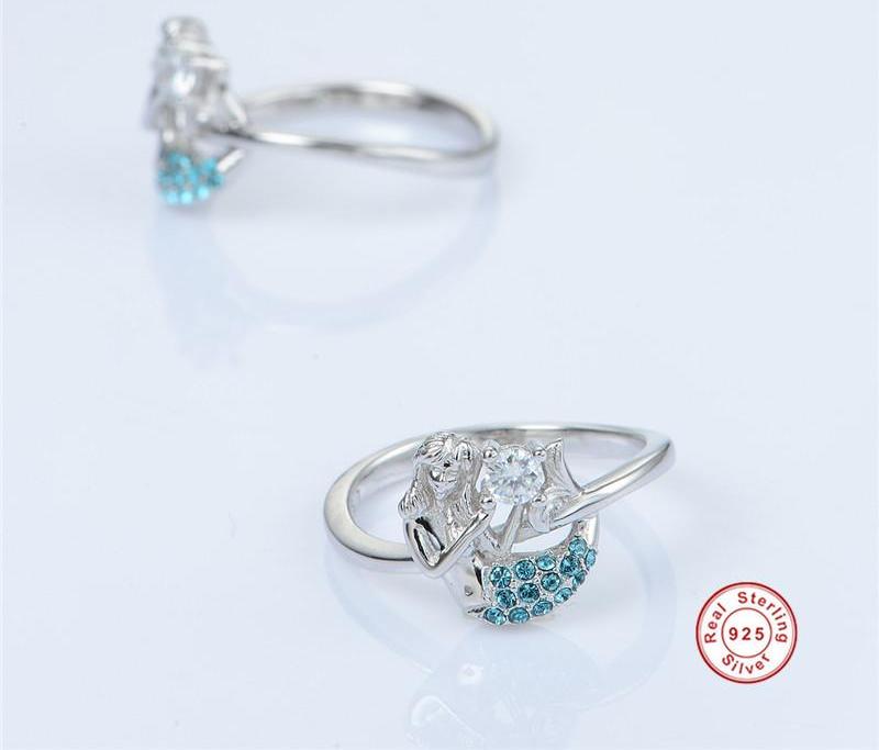 925 Sterling Silver Mermaid Love Ring