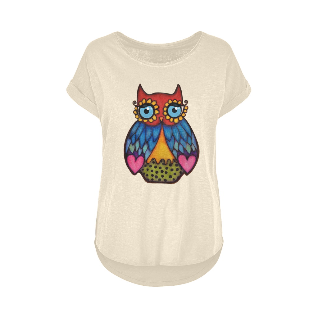 DAISY OWL Women's Long Slub T-Shirt XS-5XL